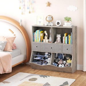 Kids Bookshelf and Bookcase Toy Storage Multi Shelf with Cubby Organizer Cabinet and Drawers for Boys Girls, for Children'S Room, Playroom, Hallway - 1 of 4