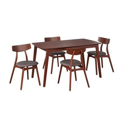 5pc Archer Rectangular Dining Set Walnut/gray - Buylateral : Target