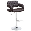 Adjustable Chrome Bar Stool with Upholstered Seat, Modern Tufted Design, Comfortable Seating for Kitchen Islands, Home Bars - 3 of 4