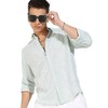 Campus Sutra Men Men's White & Green Horizontal Chalk Striped Shirt - 2 of 3