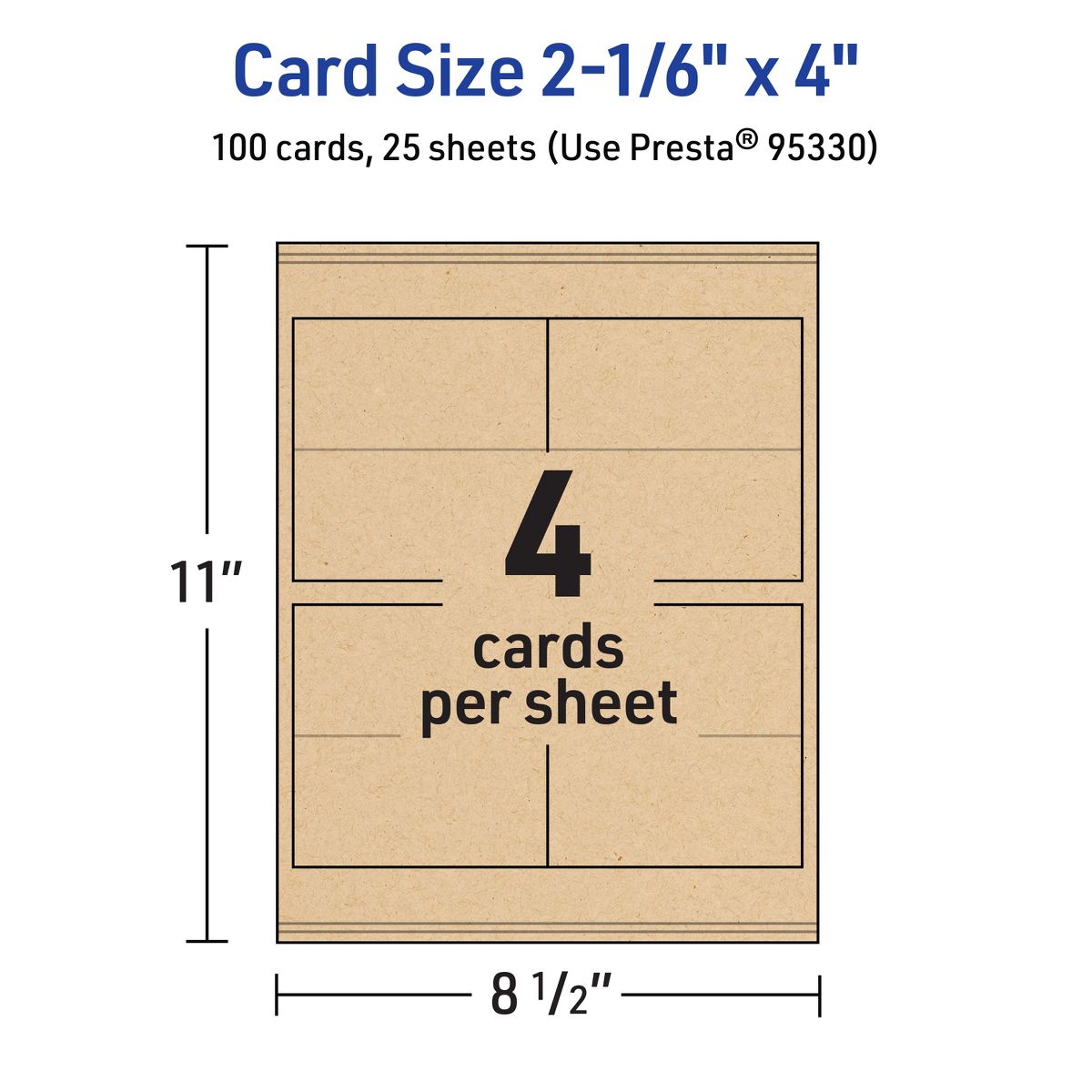 Avery Kraft Brown Tent Cards, 2-1/6" x 4" Rectangle - thumbnail 5