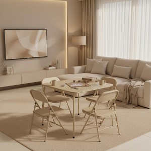 Homy Casa Folding Card Table for Dining, Games & Small Spaces with Easy-Clean PVC Top - 1 of 4