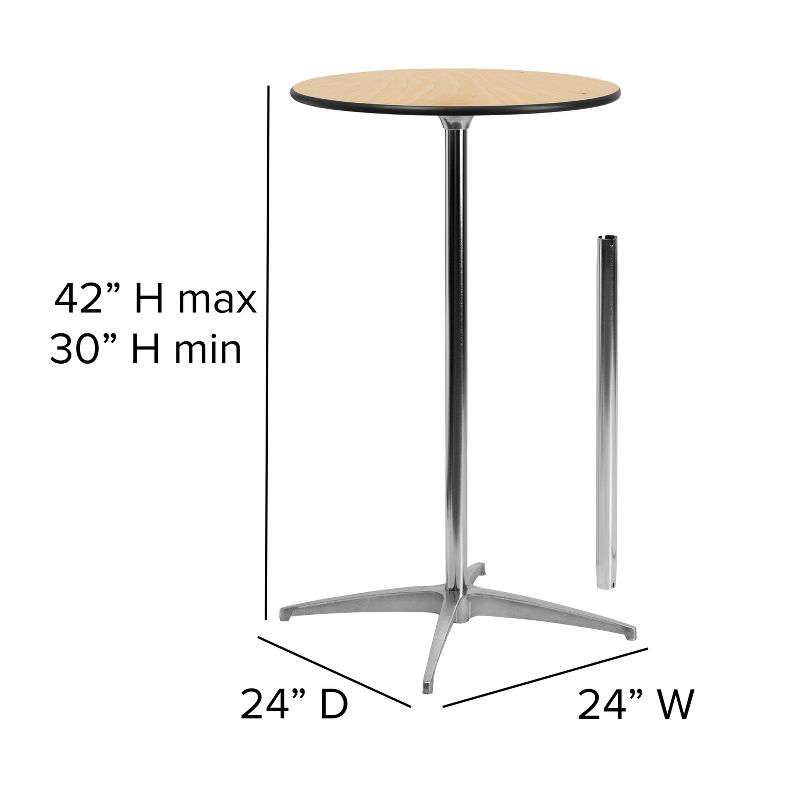 Flash Furniture 24'' Round Wood Cocktail Table with 30'' and 42'' Columns, 6 of 12