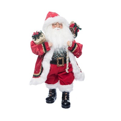 Season's Designs 18" Red And Green Santa With Gift Bag An