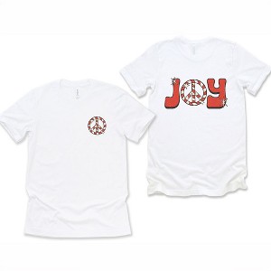 Simply Sage Market Women's Joy Peace Sign Front and Back Short Sleeve Graphic Tee - 1 of 4