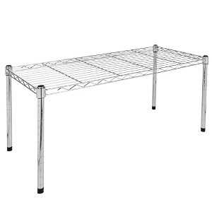 FONTOI Storage Racks, 1-Tier Shelving Unit with Adjustable Wire Shelf, Wire Stackable Storage for Entrance Garage Kitchen, Sliver, 30"*15"*14" - 1 of 4