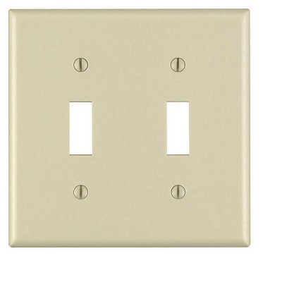 Leviton Ivory 2 gang Nylon Toggle Wall Plate 1 pk (Model No. 80709-I)