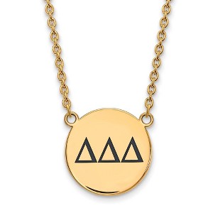 Black Bow Jewelry 14k Yellow Gold Plated Sterling Silver Delta Delta Delta Greek Life Necklace 18 Inch - 1 of 4