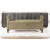 NicBex Modern 57.5" Storage Bench Wood Accent Stools with Tufted Top and Rolling Arms for Bedroom and Entryway - 3 of 4