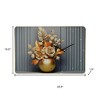 HomeRoots 24" Beige Gold And Gray Solid Wood and Acrylic Silent Analog Floral Wall Clock - 3 of 4