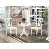 3-Piece Linen White Finish Solid Wood Top - Dining Room Set - Seats 4 - 2 of 4