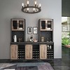 Tall Bar Cabinet with Wine Rack & Glass Holder Industrial Liquor Bar Cabinet with Open Storage Shelf & Sliding Barn Door Coffee Bar Sideboard for Home - 3 of 4