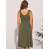 INSPIRE CHIC Women's V-Neck Wide Strap Sleeveless A-Line Midi Dress - 4 of 4