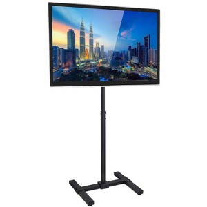 Mount-It! Height Adjustable TV Floor Stand | Universal Pedestal TV Stand For 13 - 42 Inch Screens | For Indoor and Outdoor Portable TV Mount | Black - 1 of 4