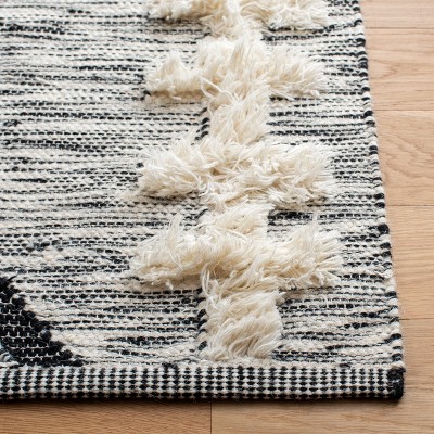 Kenya Tribal Luxe Hand-Knotted Black Wool 9' x 12' Area Rug