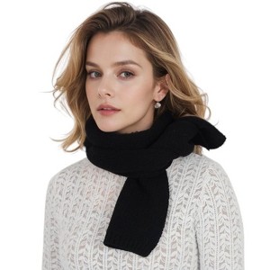 Anna-Kaci Solid Color Knitted Scarf Winter Neck Warm Wrap Stylish Cold Weather Accessory for Women - 1 of 4