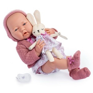 JC Toys La Newborn All-Vinyl Doll in Royal Pink Set with Accessories Real Girl Shoe Box for Dolls - 1 of 4