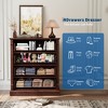 4 Drawer Dresser for Bedroom, Tall Cabinet in Farmhouse Style with Metal Handles, Rustic Wooden Wardrobe for Living Room, Hallway - 3 of 4