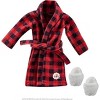 Elf on the Shelf Claus Couture Cozy Robe & Slippers Set, Elf-Size Buffalo Plaid, Ages 3+ - 3 of 4