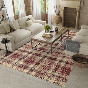 Washable Area Rug Non-Shedding & Easy Care Mat for Kitchen Dining Room Living Room Bedroom Home Decor, Modern Farmhouse Foldable Thin Non Slip Carpet - 1 of 4