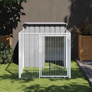 vidaXL Dog House Light grey Galvanized steel 43.3 x 79.1 x 43.3 in - 1 of 4