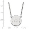 Black Bow Jewelry Sterling Silver Michigan Wolverines NCAA Necklace 18 Inch - 2 of 4