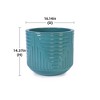 NAYSAYE Planter Ceramic Flowerpot Modern Design for Indoor Outdoor Garden, Cyan, 16.15"*16.15"*14.38" - 3 of 4