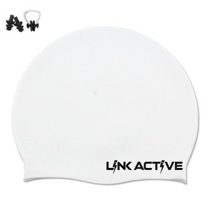 Link Active Adult Silicone Swim Cap Durable Comfortable BONUS EAR & NOSE PLUGS INCLUDED!!! - 1 of 4