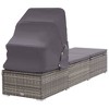 vidaXL Sun Lounger with Canopy and Cushion Poly Rattan Gray - 4 of 4