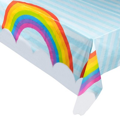 Juvale 3-Pack Rainbow Unicorn Disposable Plastic Table Cover Tablecloth 54x108" Party Supplies