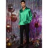 Lars Amadeus Men's Long Sleeves Button Down Prom Party Satin Dress Shirts - 3 of 4