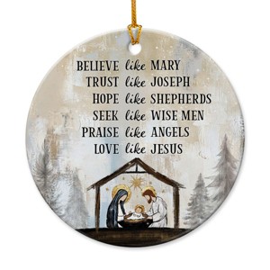 2025 Nativity Christmas Ornaments - Believe Like Mary Trust Like Joseph Jesus Christmas Decorations - 1 of 4