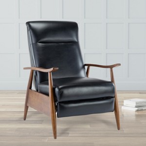 Lyngins Modern Massage Recliner with Adjustable Footrest & Wood Arm,Accent Lounge Chair for Bedroom,Living Room - 1 of 4