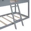 Twin Over Twin Bunk Bed Wood Bed with Roof, Window, Guardrail, Ladder - 4 of 4