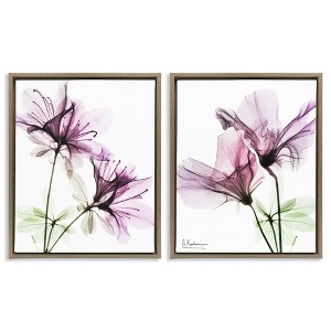 Stupell Industries Purple Flower Bloom Design 2pc Floating Frame Art Set - 1 of 4