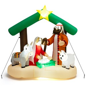 Gymax 6.7' Inflatable Xmas Nativity Scene w/ LED Lights Waterproof Decoration for Indoor & Outdoor - 1 of 1
