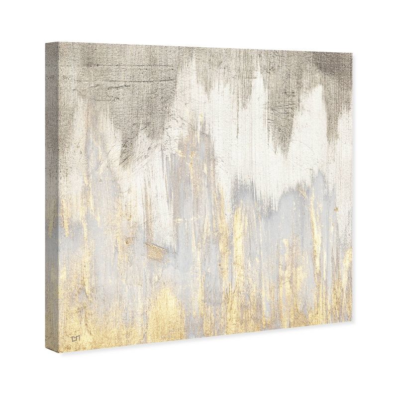 12&#34; x 12&#34; Golden Caves Abstract Unframed Canvas Wall Art in Gray - Oliver Gal, 5 of 6