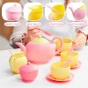 Joyfy 18PCS Toy Tea Set,Pretend Play Tea Party Set, Play Food Accessories Pink Tea Set, Mini Kitchen for Kids, Gifts for Toddler Girls Ages 3 4 5 6 - 4 of 4