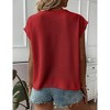 Womens Pullover Sweater Vest Crew Neck Cap Sleeve Loose Fits Sweater Ribbed Knit Tops Solid Sweaters for Women - 2 of 4