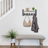 Sorbus 16 Inch Floating Wall Shelf with 5 Heavy Duty Hooks – for Entryway, Bathroom, Bedroom, Kitchen, or Mudroom - 2 of 4