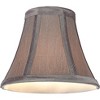 Springcrest Set of 4 Bell Chip Chandelier Lamp Shades Pewter Gray Small 3" Top x 6" Bottom x 5" High Candelabra Clip-On Fitting - 4 of 4