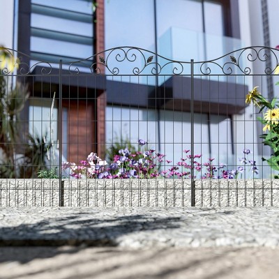 Maggift Patio Decorative Screens, Elegant Vine Pattern Yard Fencing, Pet-Safe Decorative Fence for Yard, Patio, Black, 143.75"*0.25"*44"