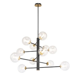Artcraft Lighting Aurelia 12 - Light Chandelier in  Black/Brushed Brass - 1 of 4