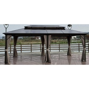 Hardtop Gazebo 12'x20' for All Weather, Double Polycarbonate Sheets Roof, Aluminum Alloy Frame, for Patio, Deck, Backyard, Lawn, and Garden - 1 of 1