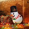 Outsunny 3.4' Christmas Inflatables Hanging Snowman with LED Lights for Lawn Garden Party - 3 of 4