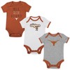 NCAA Texas Longhorns Infant Boys' 3pk Bodysuit - 0-3M - 4 of 4