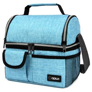 OPUX Insulated Dual Compartment Lunch Bag, Leakproof Soft Cooler Box Women Men Adult, Reusable Tote Pail Kids Boys Girls School - 1 of 4