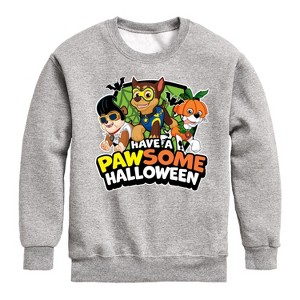 Boys' - Paw Patrol - Have A Pawsome Halloween Graphic Long Sleeve Fleece Sweatshirt - 1 of 4