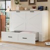 KIGFTSOD Farmhouse Murphy Cabinet Bed with Charging Station - 4 of 4