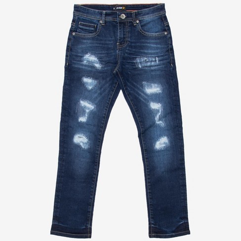 Raw X Little Boy's Rip And Repair Jeans In Dark Blue Size 4 : Target